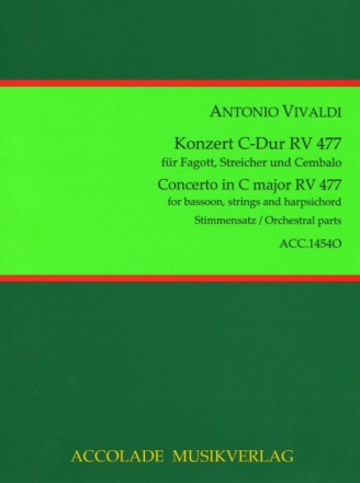 Konzert C-Dur RV477 f�r Fagott, Streicher und Cembalo Stimmensatz