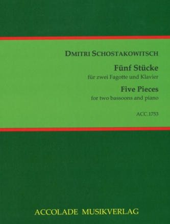 5 St�cke f�r 2 Fagotte und Klavier Stimmen