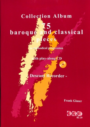 75 baroque and classical pieces (+CD) for descant recorder