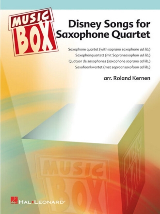 Disney Songs f�r 4 Saxophone (AATBAR) (Sopransaxophon ad lib) Partitur und Stimmen