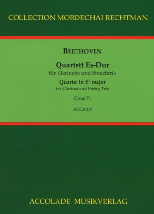 Quartett Es-Dur f�r Klarinette, Violine, Viola und Violoncello Partitur und Stimmen