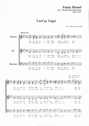 Lust'ge V�gel f�r gem Chor a cappella Partitur