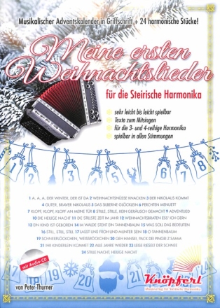 Meine ersten Weihnachtslieder (+CD) f�r Steirische Harmonika in Griffschrift (mit Texten)