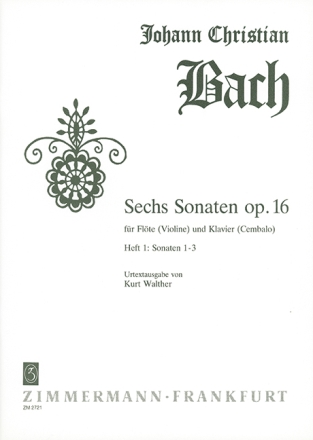6 Sonaten op.16 Band 1 (Nr.1-3) f�r Fl�te und Klavier