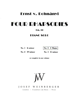 4 Rhapsodies op.11 no.3 C Major for piano