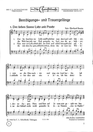 Bonitz, Eberhard Vier Beerdigungs- und Trauerges�nge f�r gem Chor Chorpartitur