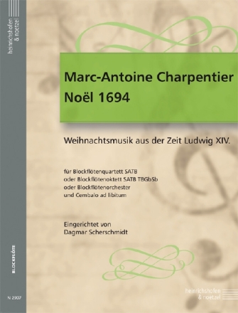 Noel 1694 f�r 2-x Blockfl�ten (Cembalo ad lib) Partitur und Stimmen
