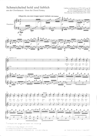 Schmeichelnd hold und lieblich f�r gem Chor und Klavier Partitur