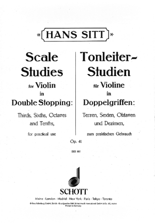 Tonleiter-Studien op.41 f�r Violine (Doppelgriffe)