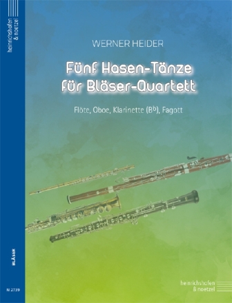 5 Hasen-T�nze f�r Fl�te, Oboe, Klarinette und Fagott Partitur und Stimmen