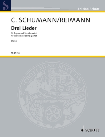 3 Lieder f�r Sopran und Streichquartett Partitur und Stimmen