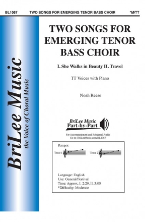 Noah Reese Two Songs for Emerging Tenor Bass Choir M�nnerchor und Klavier Chorpartitur