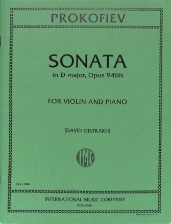 Sonata D major op.94a for violin and piano