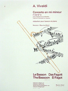 Concerto mi mineur F.VIII No.6 pour basson et orchestre basson et piano