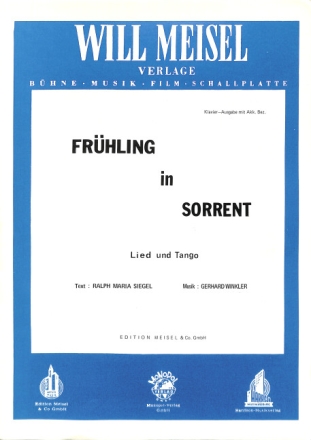 Fr�hling in Sorrent f�r Gesang und Klavier Einzelausgabe