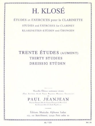 30 �tudes d'apr�s Henry Aumont pour clarinette