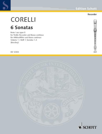 6 Sonaten aus op.5 Band 1 (Nr.1-3) f�r Altblockfl�te und Bc