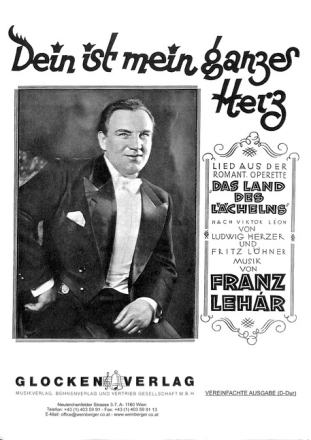Dein ist mein ganzes Herz (C-Dur) f�r Gesang und Klavier (erleichtert)