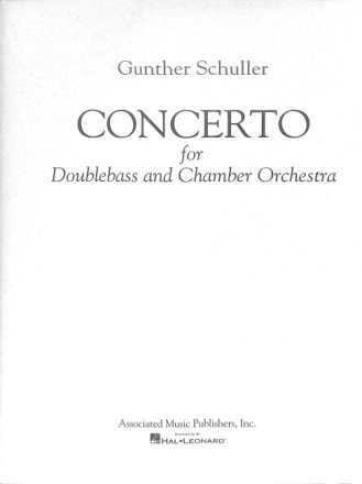 Gunther Schuller, Concerto double bass and piano buch