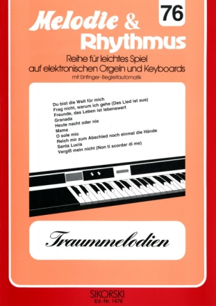 Traummelodien: f�r E-Orgel / Keyboard