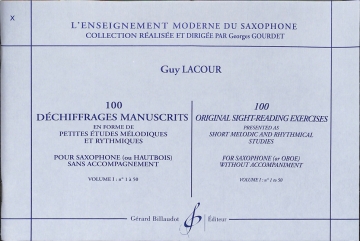 100 dechiffrages manuscrits vol.1 pour saxophone ou hautbois
