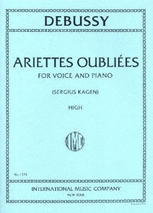 Ariettes oubli�es for high voice and Piano