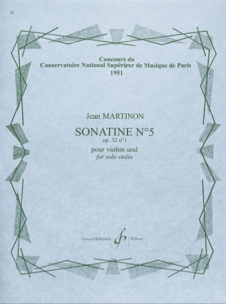Sonatine no.5 op.32,1 pour violon seul