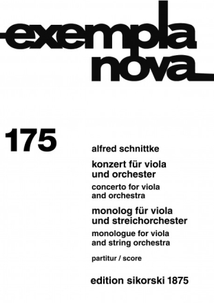 Konzert f�r Viola und Orchester Studienpartitur