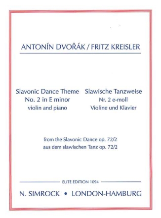 Slawischer Tanz e-Moll op.72,2 f�r Violine und Klavier