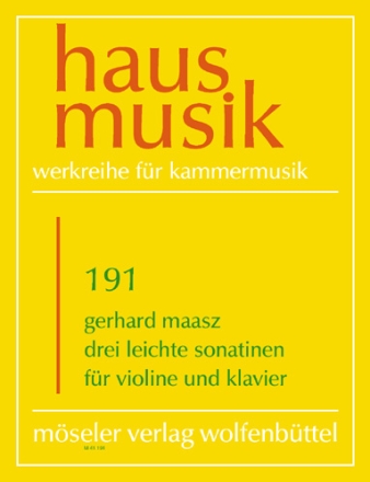 3 leichte Sonatinen f�r Violine und Klavier