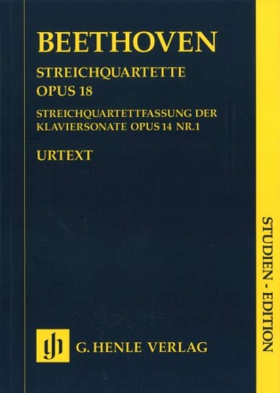 Streichquartette op.18 Nr.1-6 und Streichquartettfassung von op.14,1  Studienpartitur