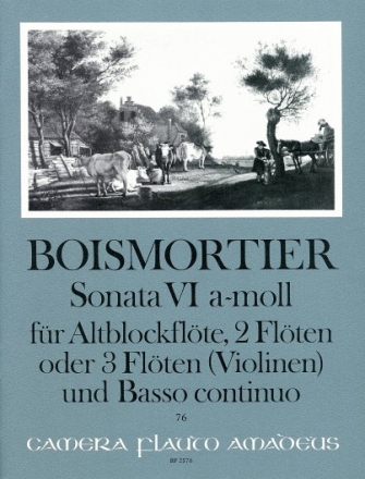 Sonate a-Moll Nr.6 op.34,6 f�r Altblockfl�te, 2 Fl�ten oder 3 Fl�ten (Violinen) und Bc Partitur und Stimmen