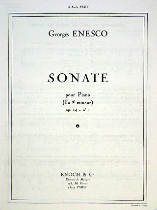 Sonate fa di�se mineur op.24 no.1 pour piano