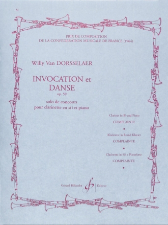 Invocation et danse op.59 pour clarinette et piano