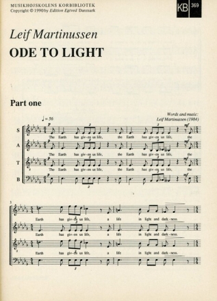 Ode To Light for mixed voices (SS(SS)AATTB(B) a cappella  choral score