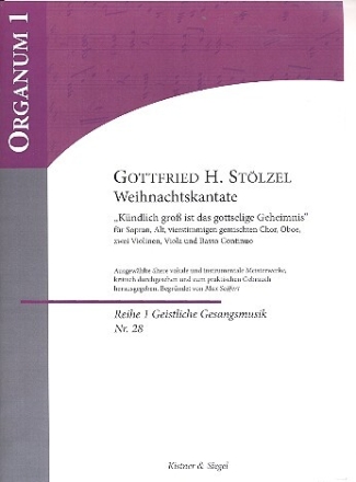 Weihnachtskantate f�r Soli, gem Chor, Oboe, Streicher und Bc Partitur und Stimmen