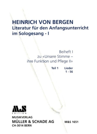 Literatur f�r den Anfangsunterricht im Sologesang Band 1 Teil 1(Lieder 1-56) Begleitheft 1 Teil 1 zu 'Unsere Stimme - Band 2'