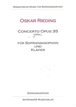 Concerto e-Moll op.35 f�r Sopransaxophon und Klavier Sopransaxophonstimme