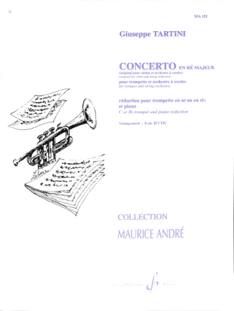 Concerto en re majeur pour trompette et orchestre a cordes edition trompette/piano