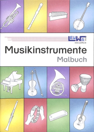 Musikinstrumente Malbuch 60 technisch genau gezeichnete Musikinstrumente mit den Instrumentennamen zum Ausmalen