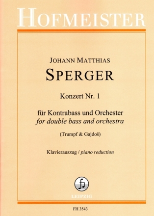 Konzert Nr.1  f�r Kontrabass und Orchester Klavierauszug mit Solostimme