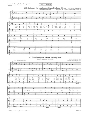 Lieder des Evangelischen Gesangbuchs Band 4 f�r 4 Blockfl�ten (SATB)  1./2. Stimme (SA)