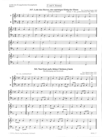 Lieder des Evangelischen Gesangbuchs Band 4 f�r 4 Blockfl�ten (SATB) 3./4. Stimme (TB)