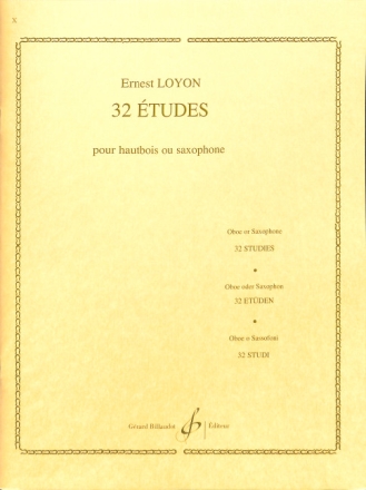 32 �tudes pour hautbois ou saxophone