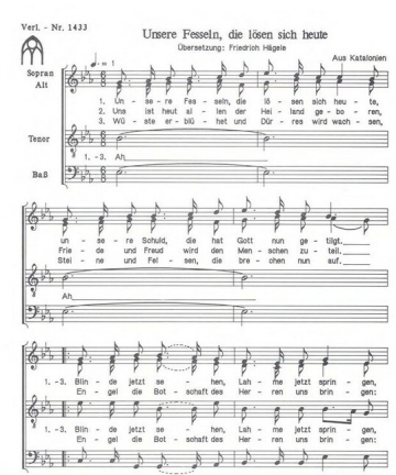 H�gele, Friedrich, Unsere Fesseln, die l�sen sich SATB