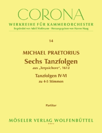 6 Tanzfolgen aus Terpsichore Band 2 f�r 4-5 Blockfl�ten/Streicher/andere Instrumente Partitur