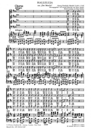 Halleluja aus 'Der Messias' f�r Soli, gem Chor und Orchester Chorpartitur (dt/en)
