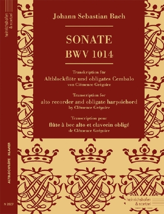Sonate BWV1014 f�r Altblockfl�te und obligates Cembalo
