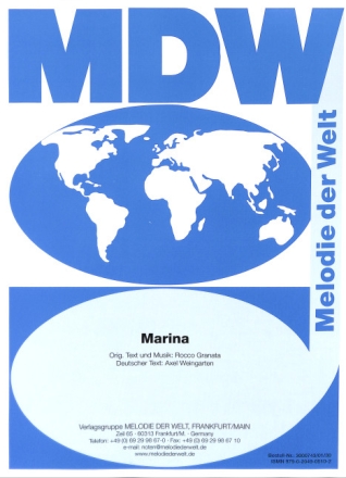 Marina (dt/it) f�r Gesang und Klavier Einzelausgabe