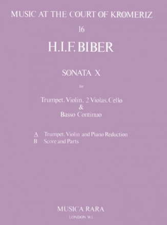 Biber, Heinrich Ignatz Franz - Sonata in F Nr. X Trp,Vl,Bc KA,SL